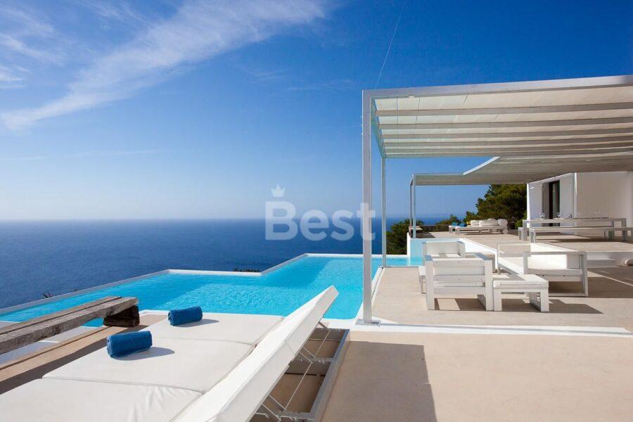 Villa minimalista con vistas infinitas al mar en alquiler en San Miguel, Ibiza REF: CMSDT101a